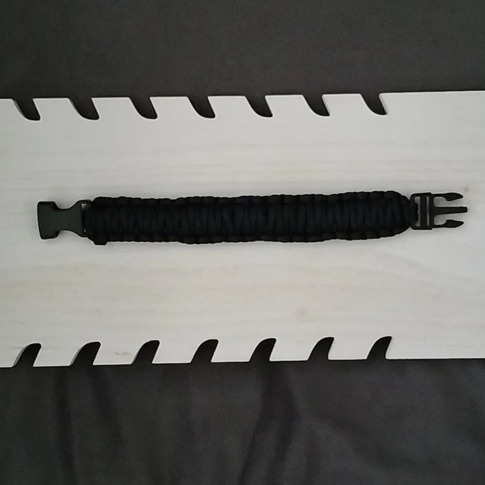 Double Layer Black Paracord Bracelet